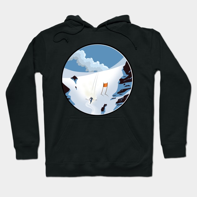 retro ski logo Hoodie by nickemporium1